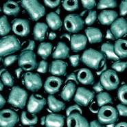 Glas rocailles kralen 6/0 (4mm) Emerald green metallic
